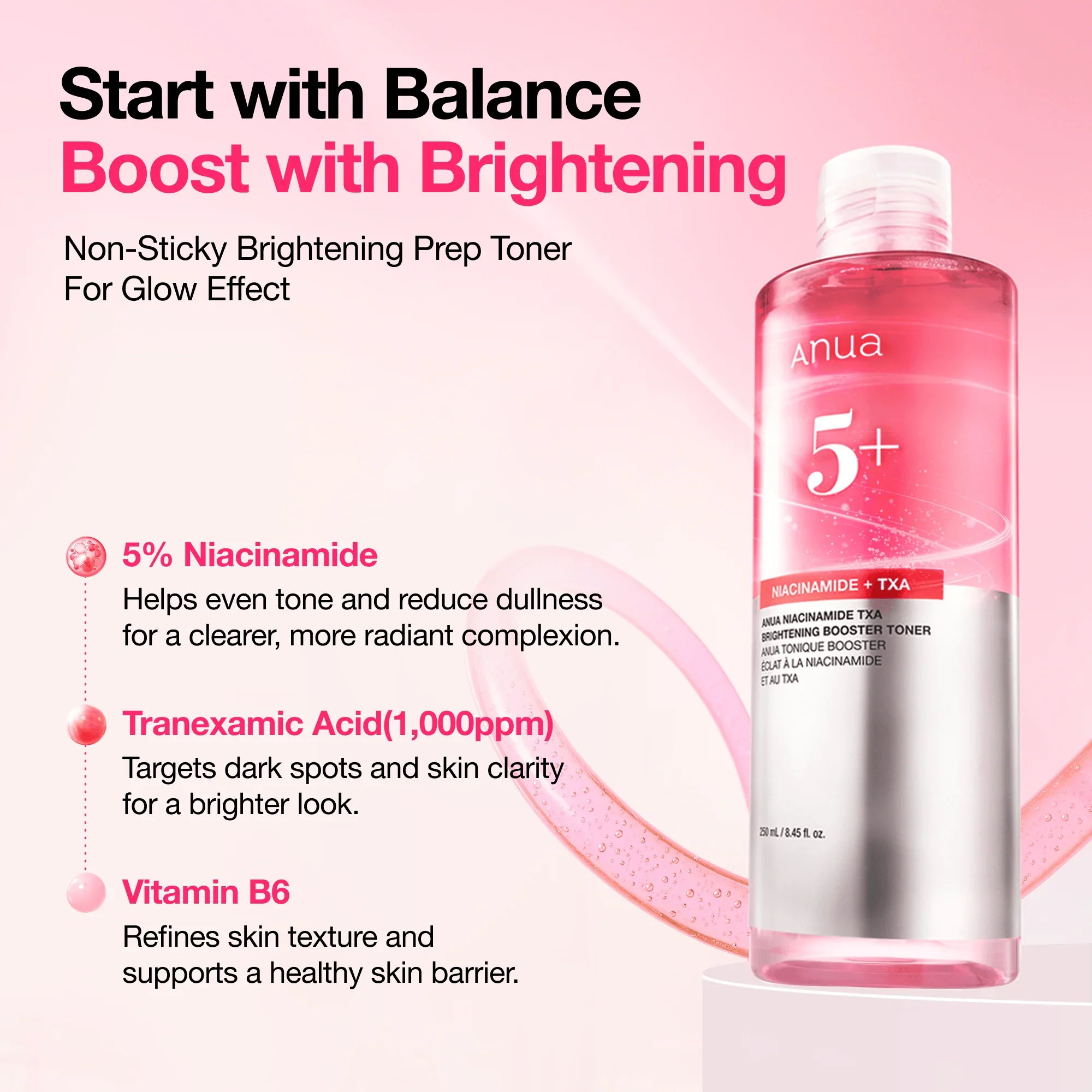 Anua Niacinamide TXA Brightening Booster Toner Tónico despigmentante 250ml - Image 6