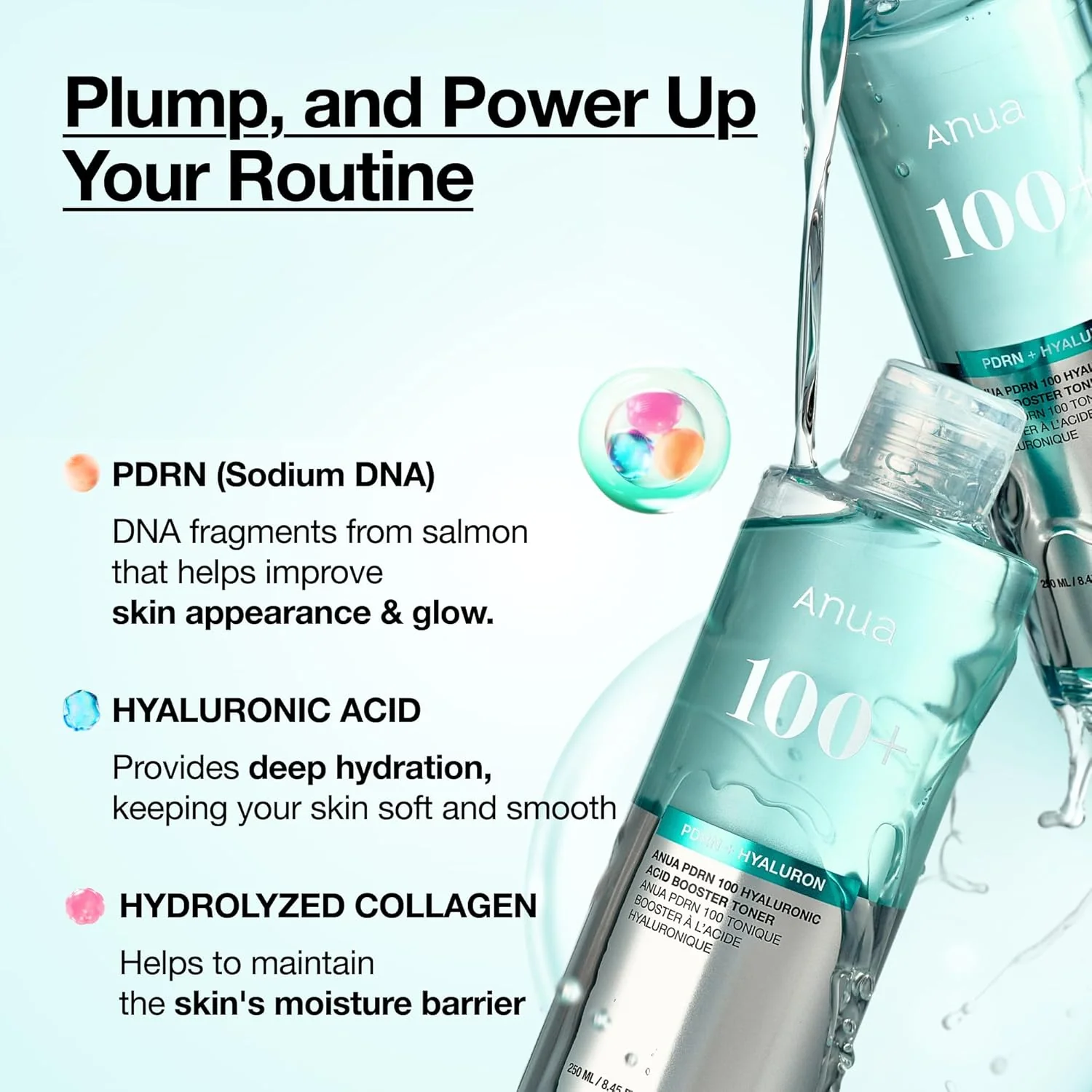 Anua PDRN 100 Hyaluronic Acid Booster Toner 250ml - Image 7
