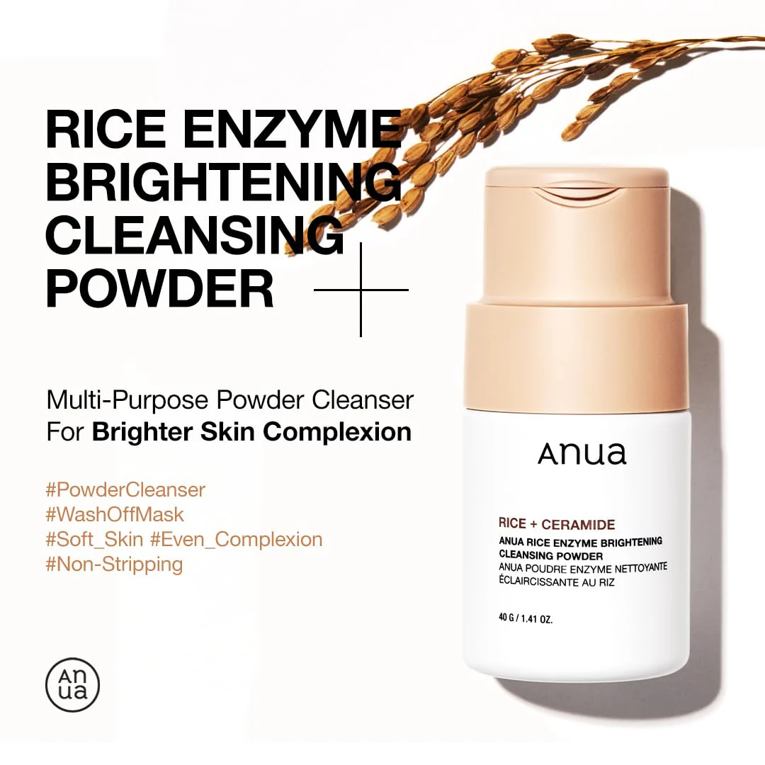 Anua Rice Enzyme Brightening Cleansing Powder Limpiador facial en polvo 40g - Image 6