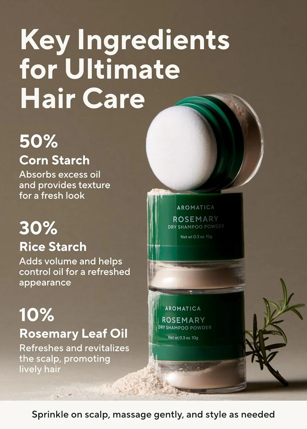 Aromatica Rosemary Dry Shampoo Powder -Shampoo en seco 10g - Image 6