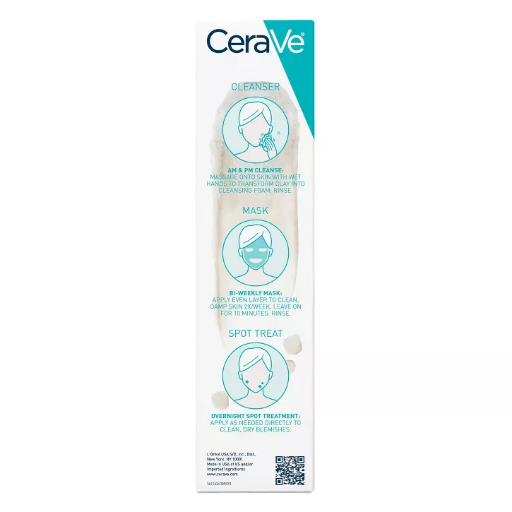 CeraVe 3in1 Acne Clay-to-Foam Facial Cleanser, Mask & Spot Treatment - Image 8