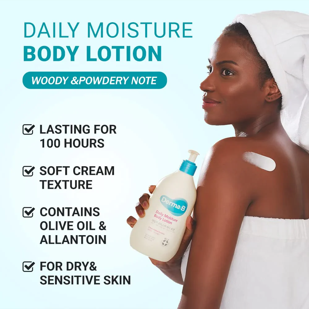 Derma B Daily Moisture Body Lotion 400ml- Hidratante intensivo de la piel - Image 6