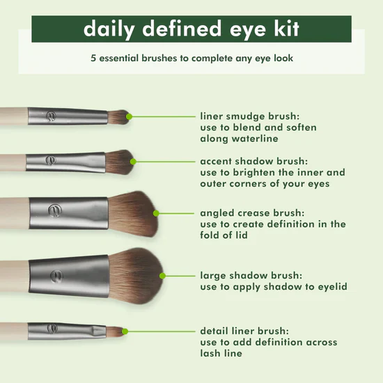Ecotools Kit de brochas para maquillaje de ojos Daily Defined - Image 4