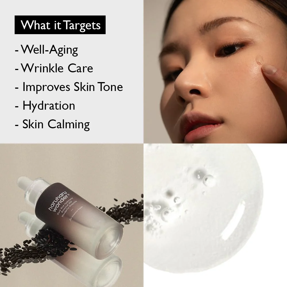 Haruharu Wonder Black Rice Botanical 2GF Facial Serum, Anti-Aging Serum 30ml - Image 6
