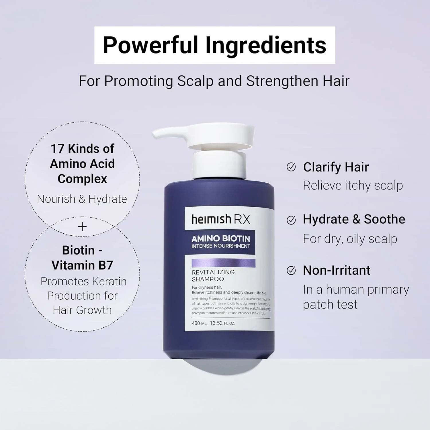 Heimish RX Amino Biotin Shampoo Revitalizante 400ml - Image 5