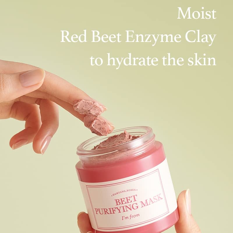 I'm From Beet Purifying, máscara de arcilla hidratante profunda, 1.5% de enzima de remolacha roja, limpia los poros y controla el sebo - Image 3