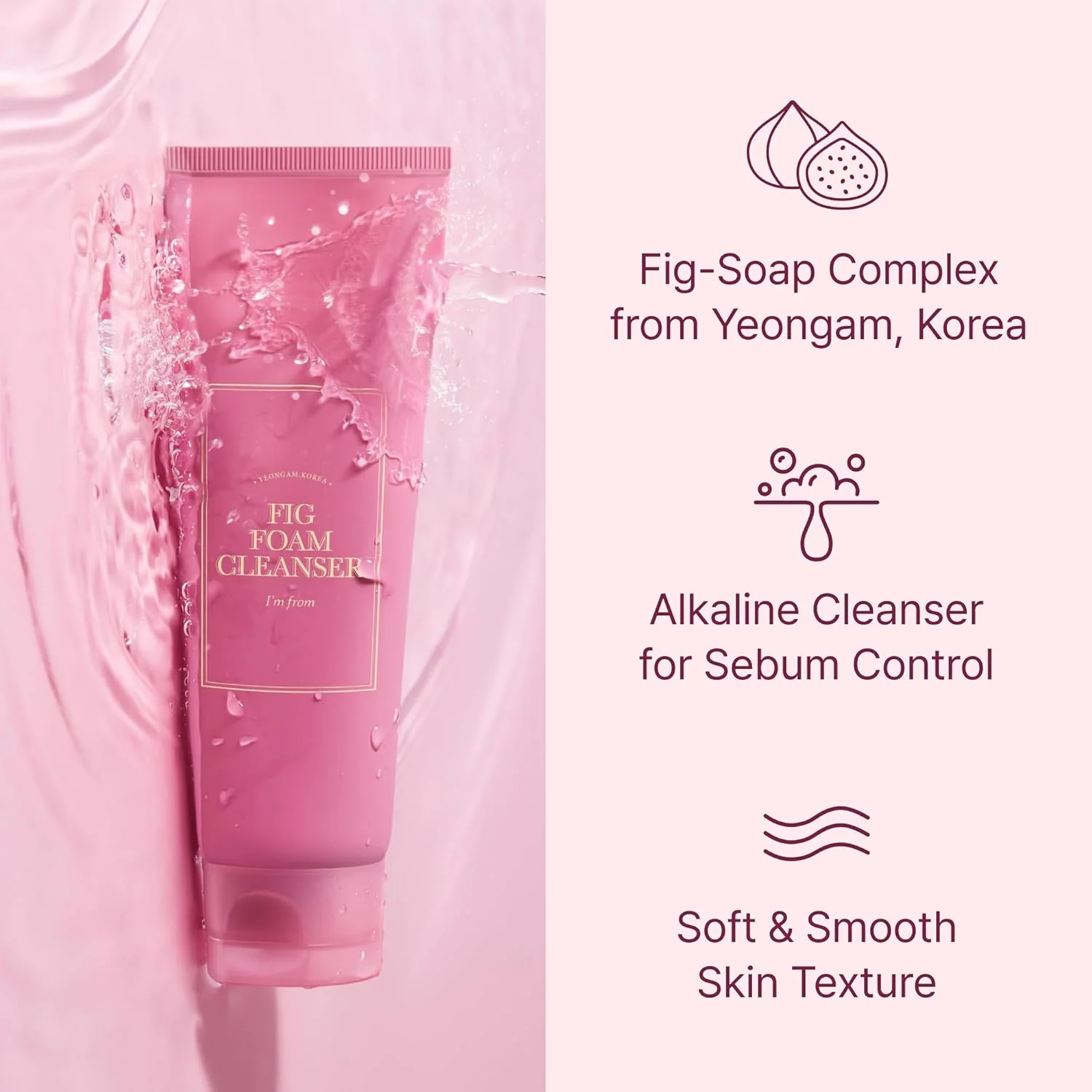 I'm from Limpiador de espuma de higo, lavado facial coreano diario suave para piel grasa, sensible, control de sebo - Image 7
