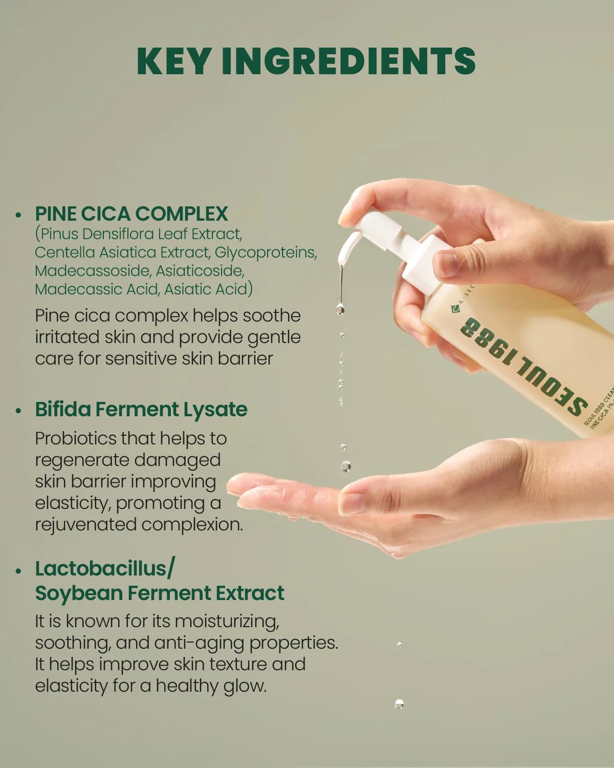 K-Secret Seoul 1988 Aceite Limpiador – Pine Cica 1% + Probióticos 150 ml - Image 6