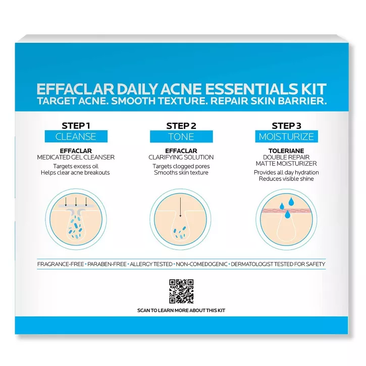 La Roche Posay Effaclar Acne Daily Essential Kit - 3ct - Image 6