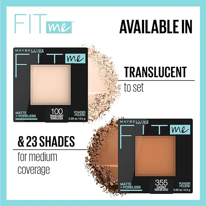 Maquillaje en Polvo Facial Compacto Sin Poros + Fit Me Matte Maybelline - Image 4