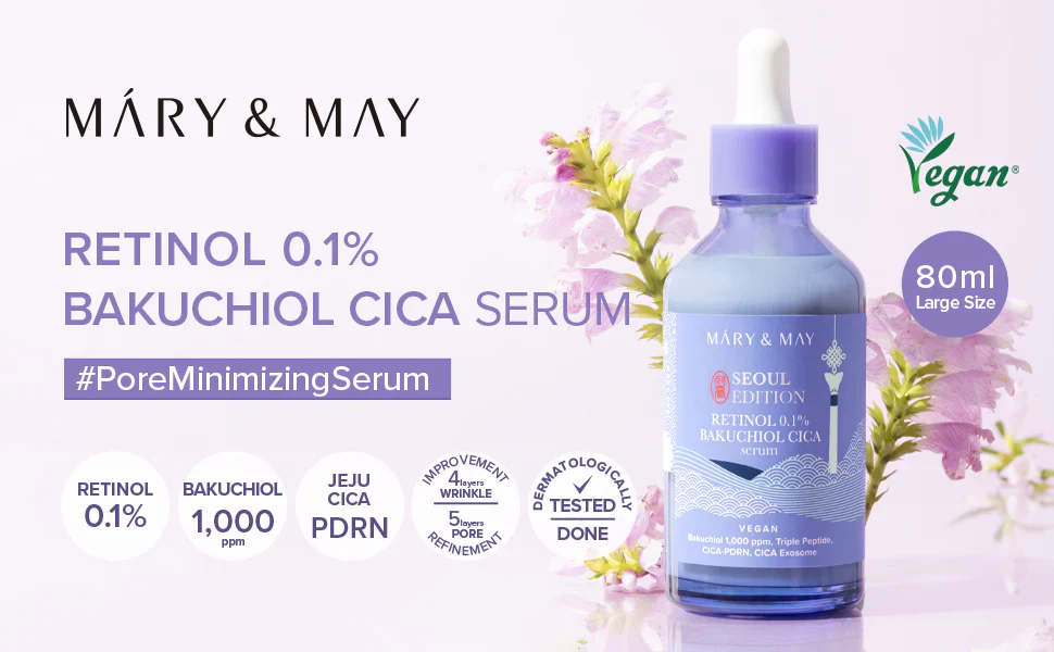 Mary&May Retinol 0.1% Bakuchiol Cica Serum 80ml - Image 7