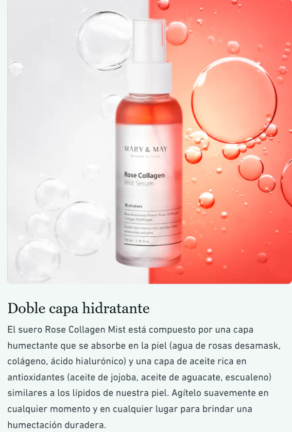 Mary & May Suero y bruma con colágeno de rosas 100ml - Image 3