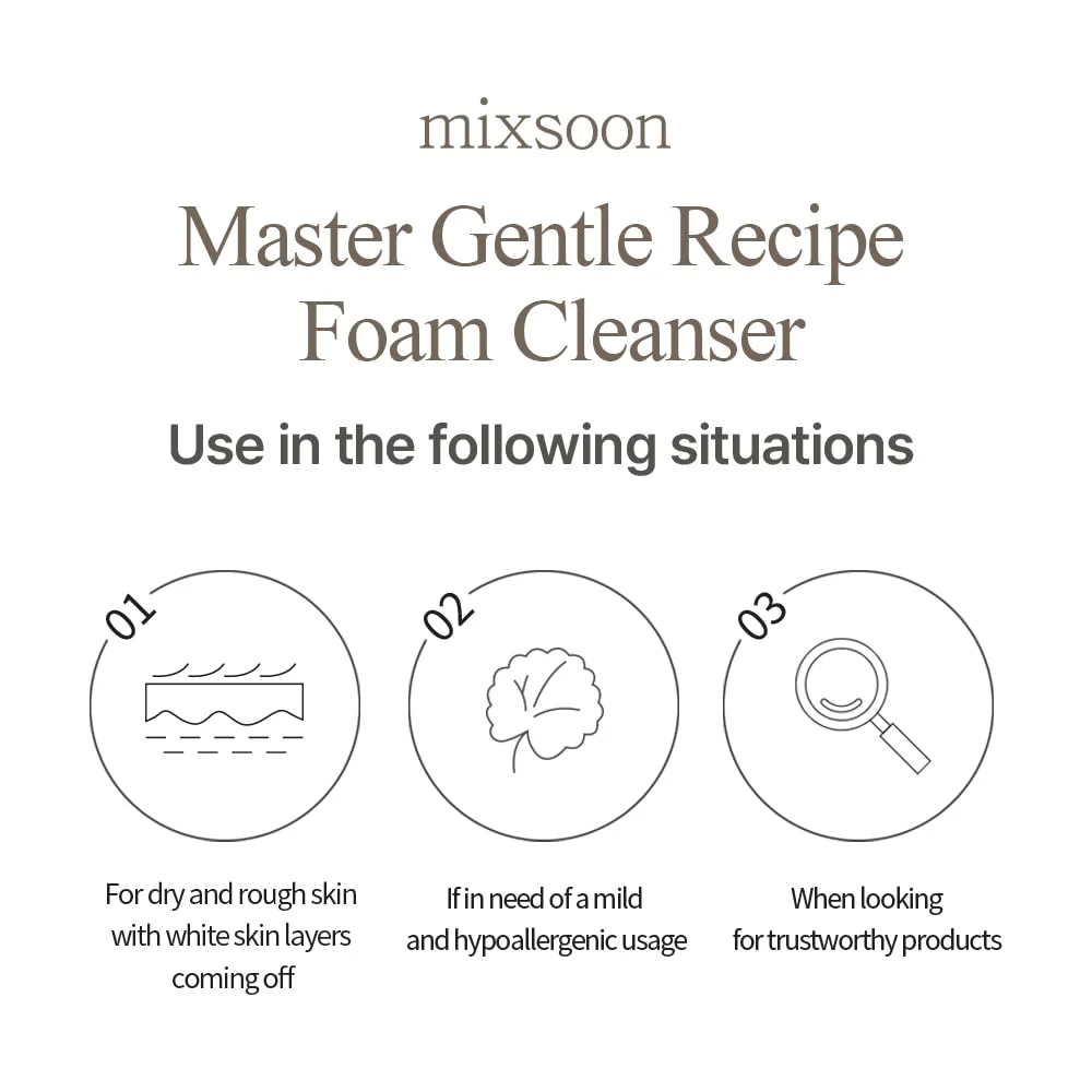 Master Gentle Recipe Foam Cleaser 150ml- Mixsoon - Image 3