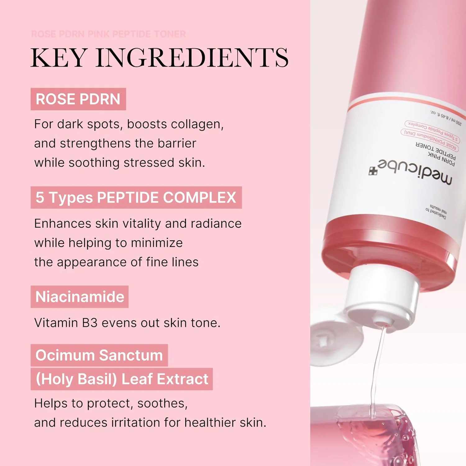 medicube PDRN Pink Cica Soothing Toner 250ml - Image 8