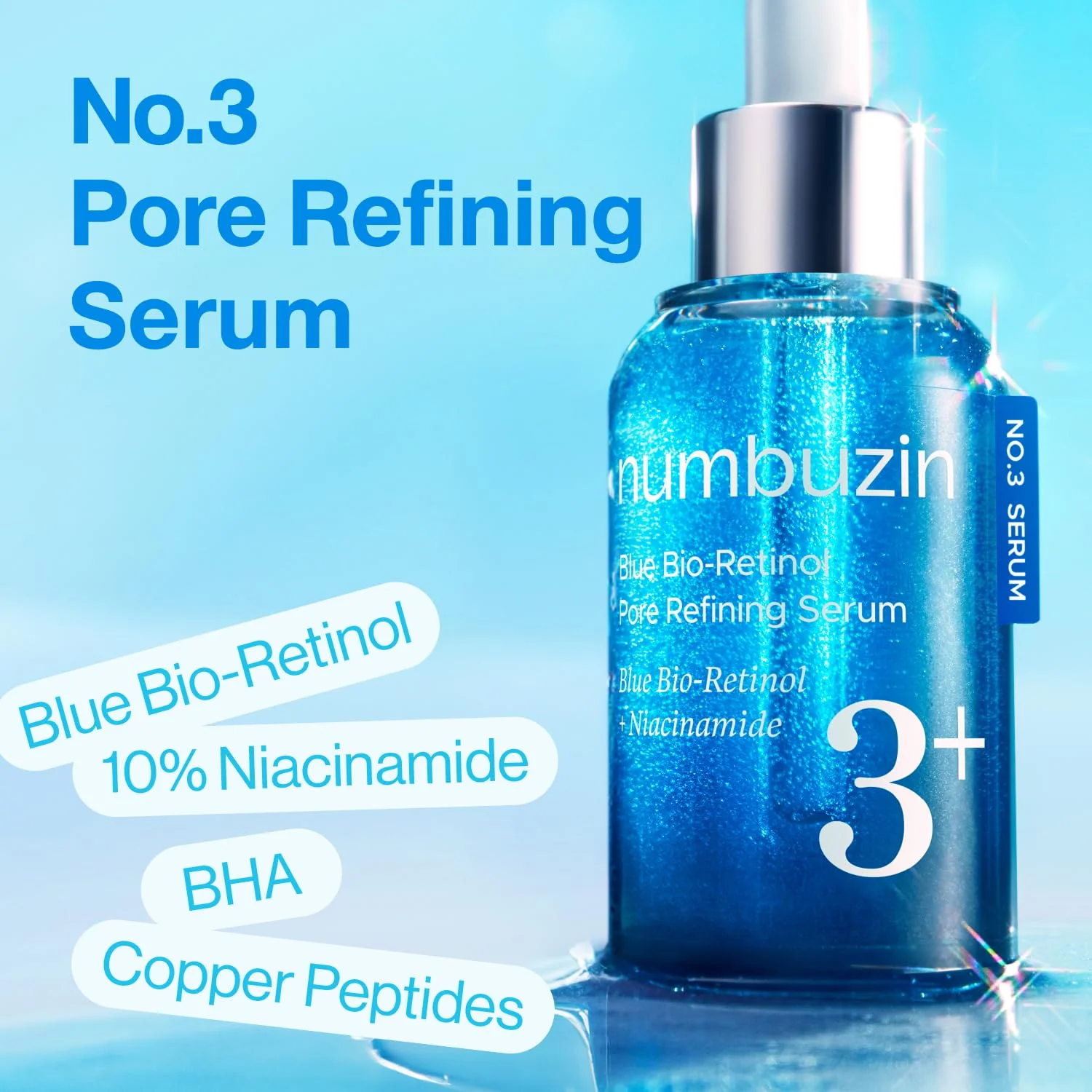 Numbuzin No.3 Blue Bio-Retinol Pore Refining Serum 30ml - Image 3