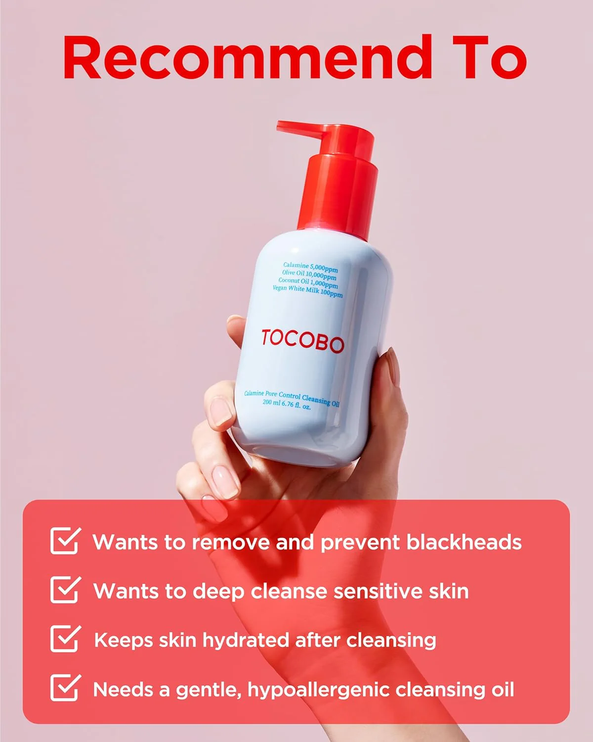Tocobo Limpiador Calamine Pore Control Cleansing Oil 200ml - Image 3